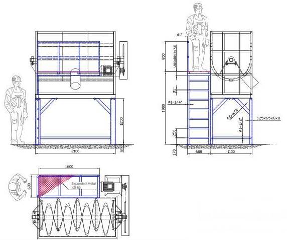 desain jual ribbon mixer