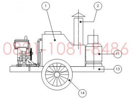 desain asphalt sprayer 200 liter